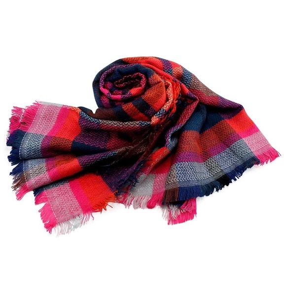 🔸🔹Autumn Sunset🔸🔹 Plaid Blanket Scarf - Picture 6 of 6
